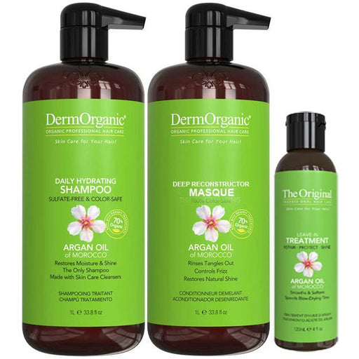 DermOrganic Official Shop Hair Repair Treatment Kit - Salon Size Yellow Green