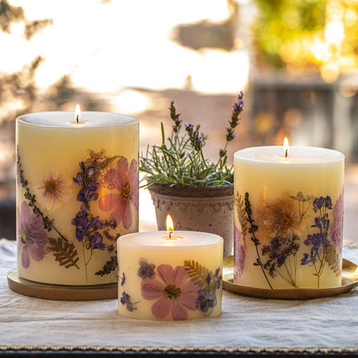 Rosy Rings Accent Botanical Candle - Roman Lavender Small Botanical Candle Rosy Brown