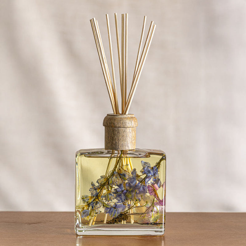 Rosy Rings Signature Botanical Reed Diffuser - Roman Lavender 13oz Botanical Diffuser Light Gray