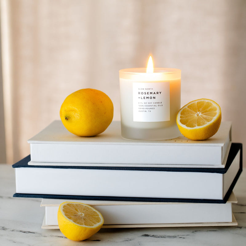 Slow North Rosemary + Lemon - Signature Candle Frosted Candles Gray