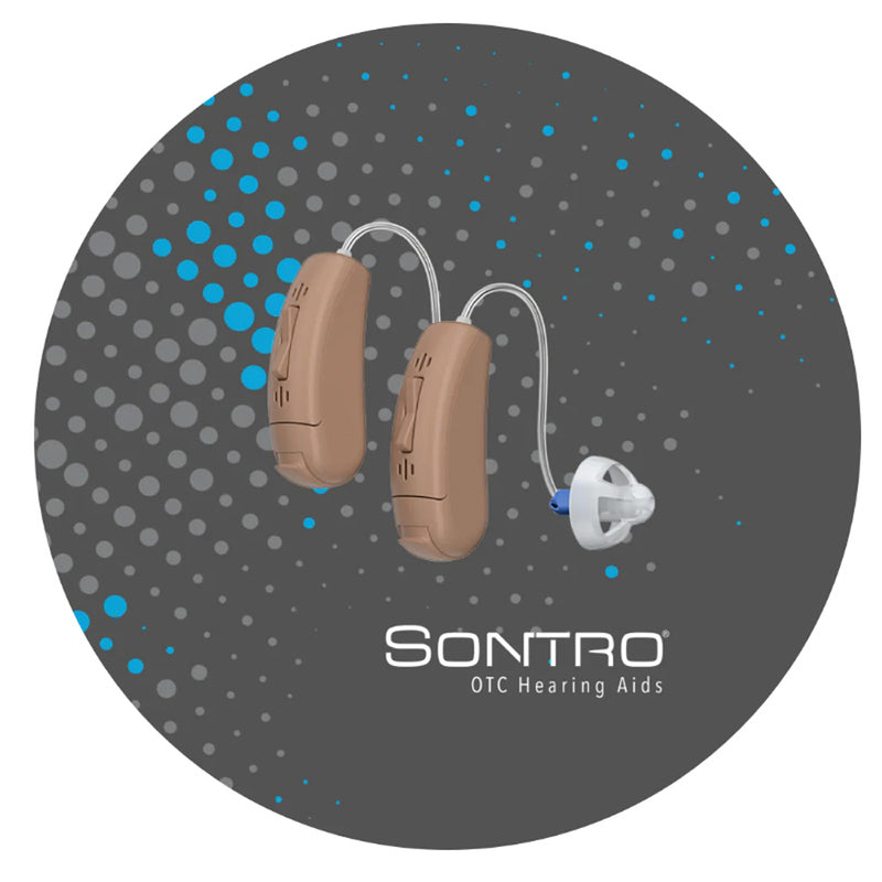 sontro Soundwave Hearing - Sontro Hearing Aid Set, Model AI - Beige hearing aids Dim Gray