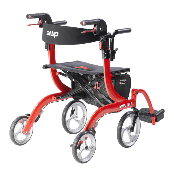 RIO Medical Supplies Nitro Duet Rollator and Transport Chair White Smoke