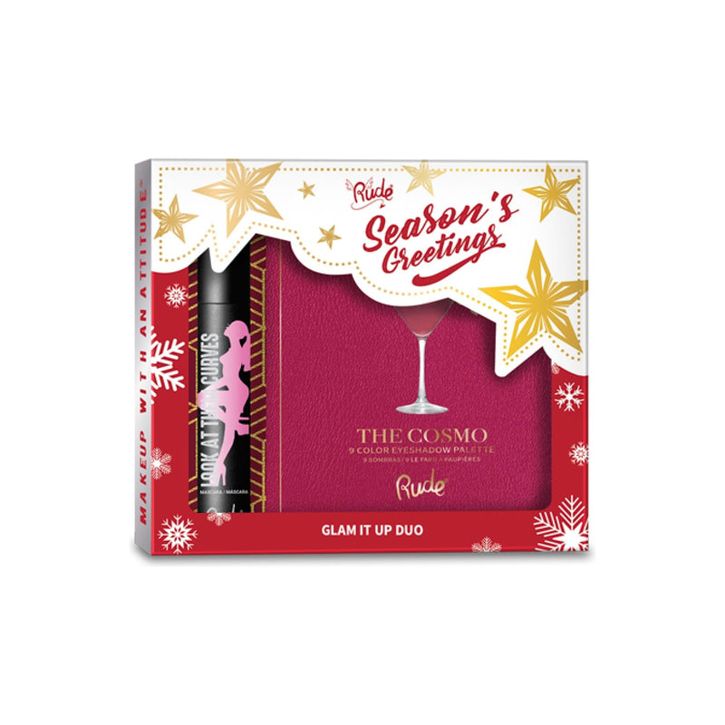 Rude Cosmetics Glam It Up Mascara and Eyeshadow Duo Gift Set Gift Sets Brown