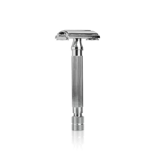 Antica Barberia Mondial US Double Edge Butterfly Safety Razor with Closed Comb Safety Razor White Smoke