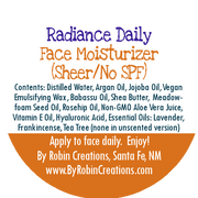 By Robin Creations Radiance Sheer (No SPF) Daily Anti-Aging Facial Moisturizer Lotion & Moisturizer White Smoke Glass Jar (2oz) / Original (Lavender & Frankincense),Glass Jar (2oz) / Unscented,Refill Pouch (4oz) / Original (Lavender & Frankincense),Refill Pouch (4oz) / Unscented