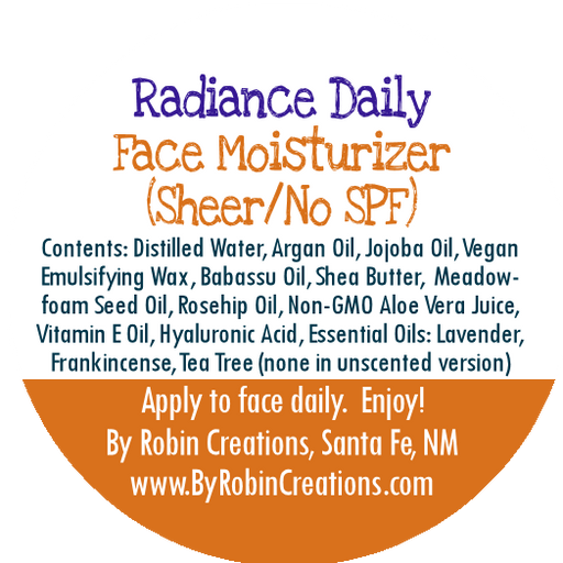 By Robin Creations Radiance Sheer (No SPF) Daily Anti-Aging Facial Moisturizer Lotion & Moisturizer White Smoke Glass Jar (2oz) / Original (Lavender & Frankincense),Glass Jar (2oz) / Unscented,Refill Pouch (4oz) / Original (Lavender & Frankincense),Refill Pouch (4oz) / Unscented
