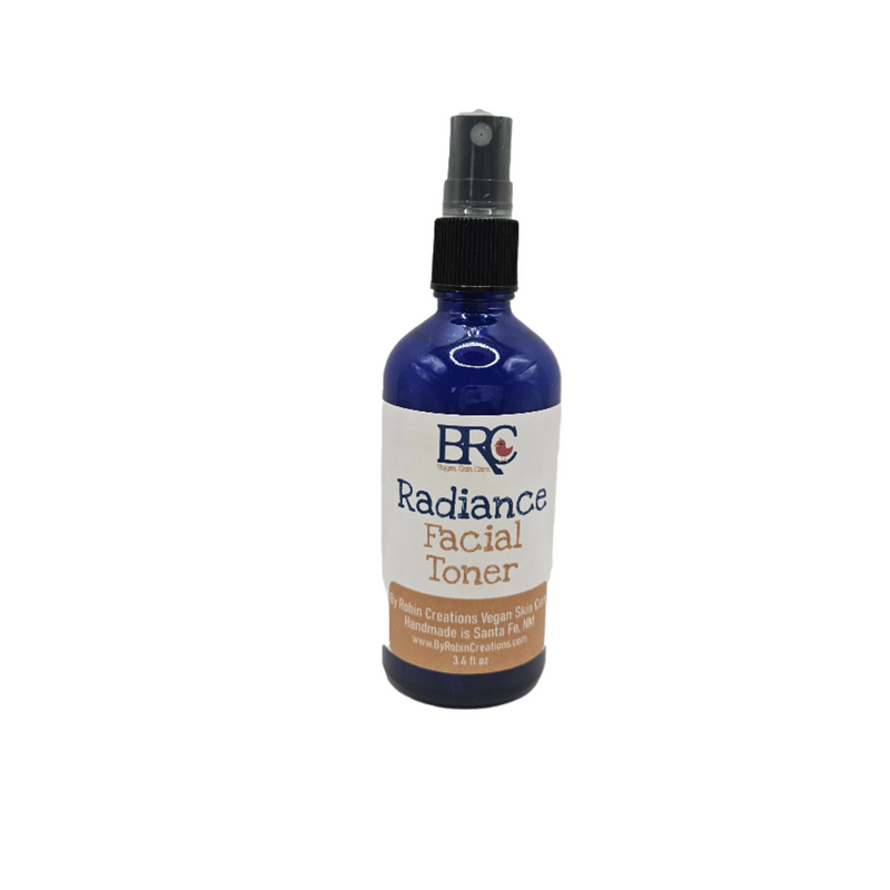 By Robin Creations Radiance Facial Toner Spray Dark Slate Gray 3.4oz Glass Spray Bottle,4oz Aluminum Refill Pouch