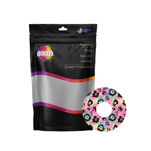Peelz Rainbow Leopard Patch Tape Designed for the FreeStyle Libre 3 Plus & Lingo Patch Medical Tape White Smoke 12-Pack (Set of 12 Patches),4-Pack (Set of 4 Patches)