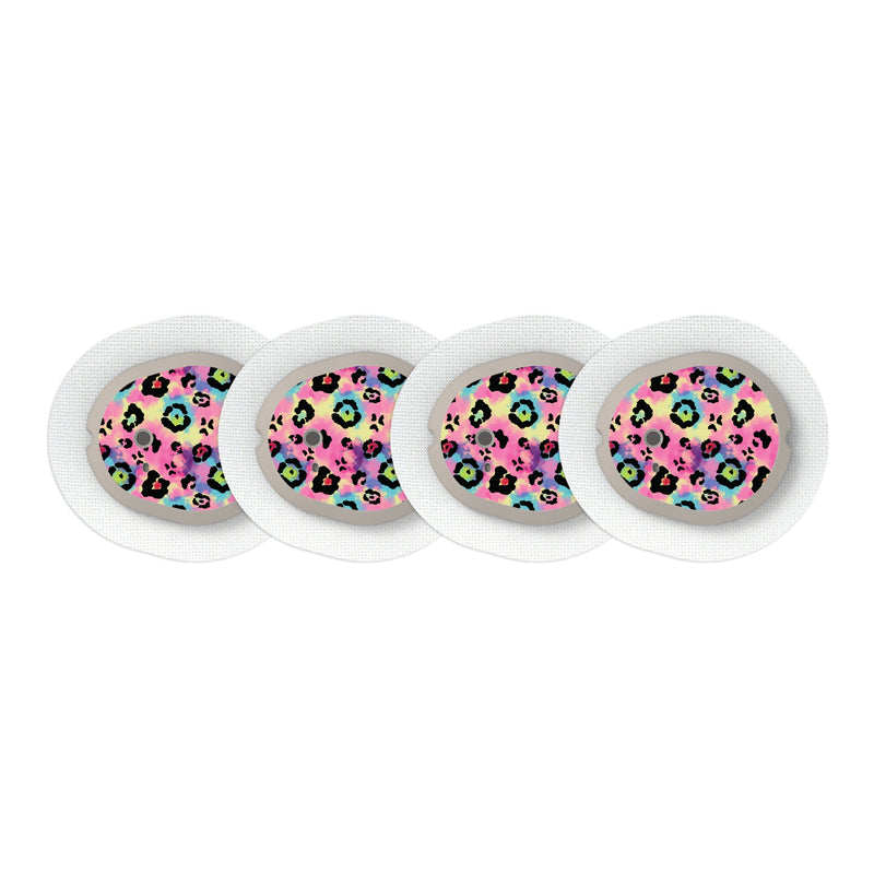 Peelz Rainbow Leopard Sticker Designed for the DEXCOM G7 and Stelo Transmitter Peelz/Stickers White Smoke 4-pack (Set of 4 Stickers)