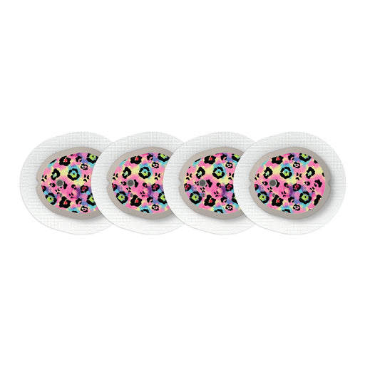 Peelz Rainbow Leopard Sticker Designed for the DEXCOM G7 and Stelo Transmitter Peelz/Stickers White Smoke 4-pack (Set of 4 Stickers)