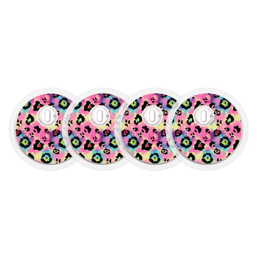 Peelz Rainbow Leopard Sticker Designed for the FreeStyle Libre 3 Plus & Lingo  Sensor Peelz/Stickers White Smoke 4-pack (Set of 4 Stickers)