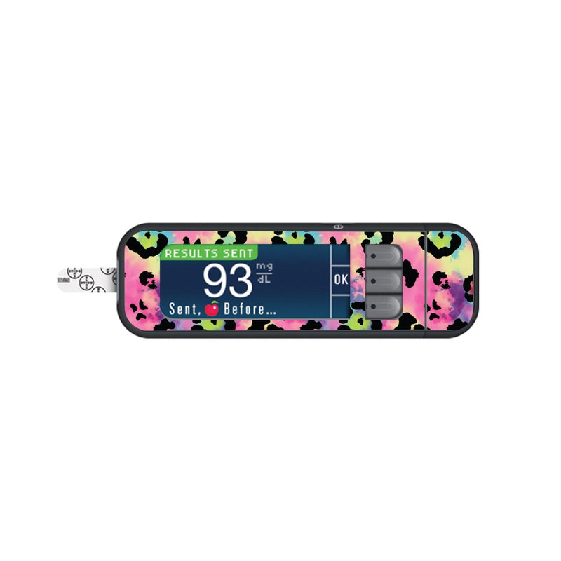 Peelz Rainbow Leopard Sticker for Bayer Contour Next Glucometer Peelz/Stickers White Smoke