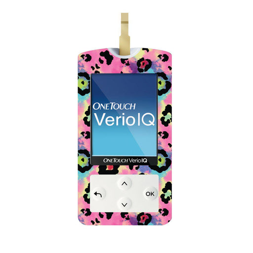 Peelz Rainbow Leopard for OneTouch Verio IQ Glucometer Peelz/Stickers White Smoke