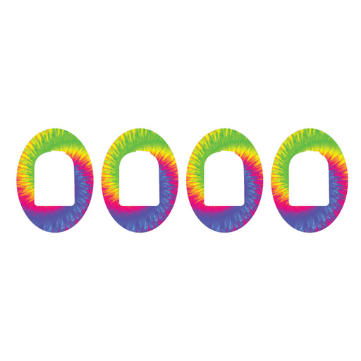 Peelz Rainbow Tie Dye Pod Patch Tape - Pump Peelz Patch Medical Tape White Smoke 4-Pack Omnipod Tape