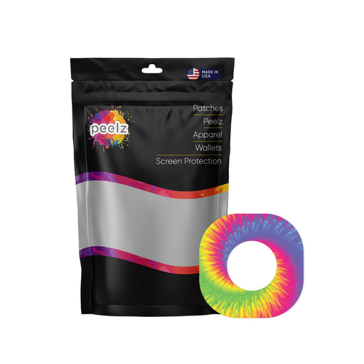 Peelz Rainbow Tie Dye Dexcom G7 and Stelo Patch Tape - Pump Peelz Patch Medical Tape White Smoke 12-Pack (Set of 12 Patches),4-Pack (Set of 4 Patches)