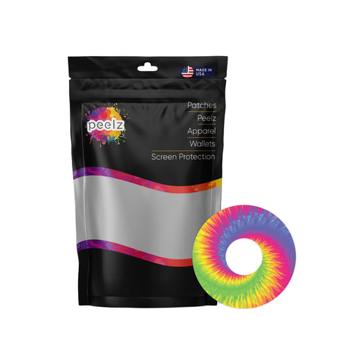 Peelz Rainbow Tie Dye Patch Tape Designed for the FreeStyle Libre 3 Plus & Lingo Patch Medical Tape White Smoke 12-Pack (Set of 12 Patches),4-Pack (Set of 4 Patches)