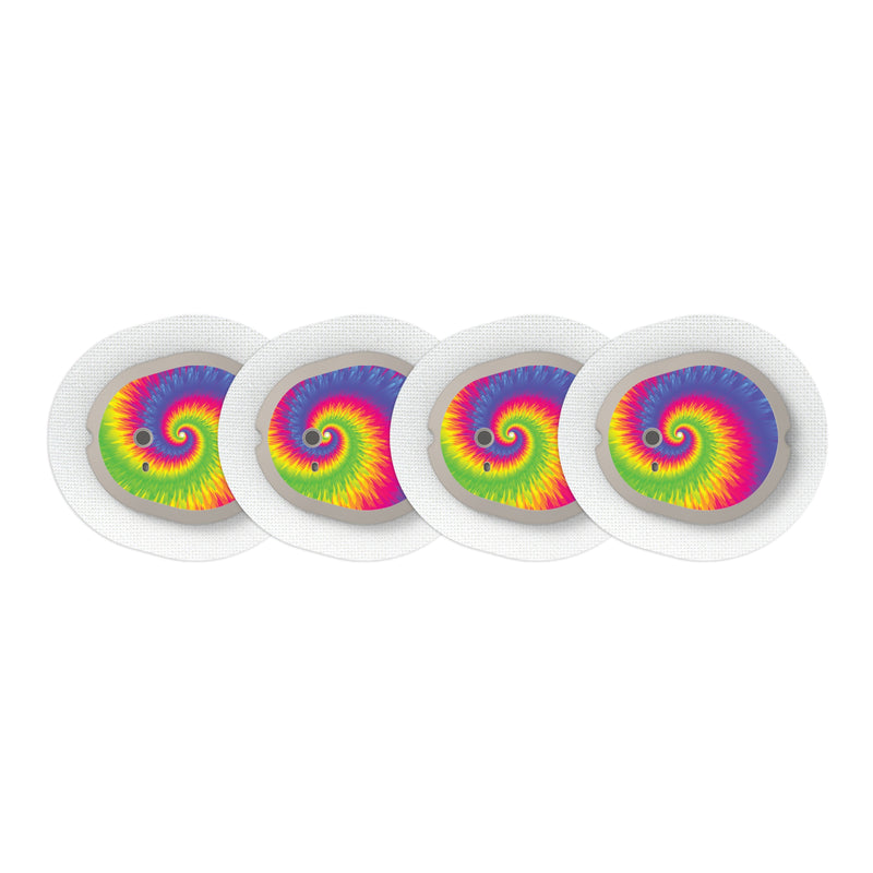 Peelz Rainbow Tie-Dye Sticker Designed for the DEXCOM G7 and Stelo Transmitter Peelz/Stickers White Smoke 4-pack (Set of 4 Stickers)