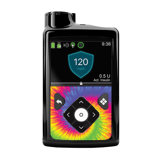 Peelz Rainbow Tie Dye for Medtronic MiniMed 770G & 780G Peelz/Stickers Black Whole System Peelz (front back + clip)