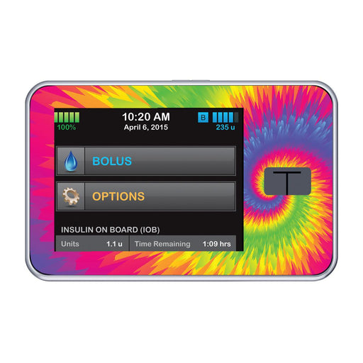 Peelz Rainbow Tie Dye for Tandem t:slim Peelz/Stickers Black