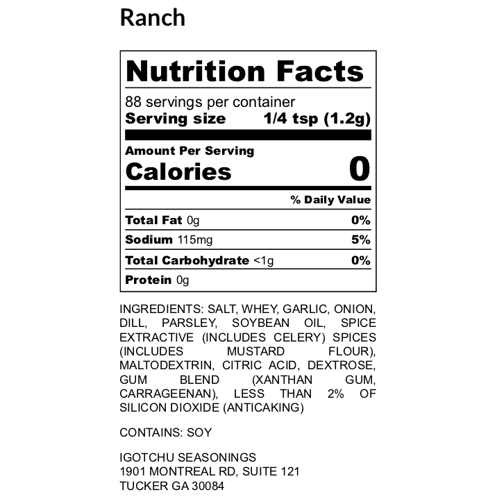 Igotchu Ranch seasoning