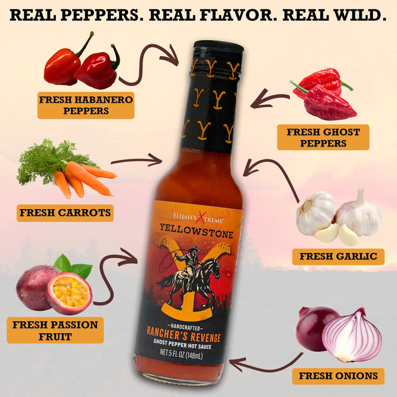Elijah's Xtreme Ranchers Revenge (Ghost Pepper) Hot Sauce Antique White