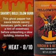Elijah's Xtreme Ranchers Revenge (Ghost Pepper) Hot Sauce Black