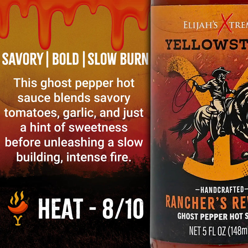 Elijah's Xtreme Ranchers Revenge (Ghost Pepper) Hot Sauce Black