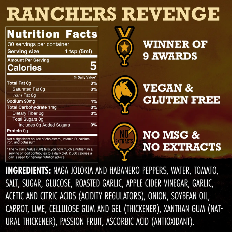 Elijah's Xtreme Ranchers Revenge (Ghost Pepper) Hot Sauce Black