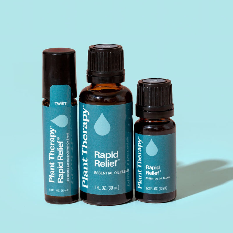 Plant Therapy Rapid Relief Essential Oil Blend Pre-Diluted Roll-On Essential Oil Powder Blue 10 mL