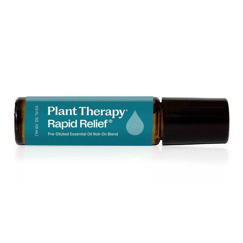 Plant Therapy Rapid Relief Essential Oil Blend Pre-Diluted Roll-On Essential Oil Black 10 mL