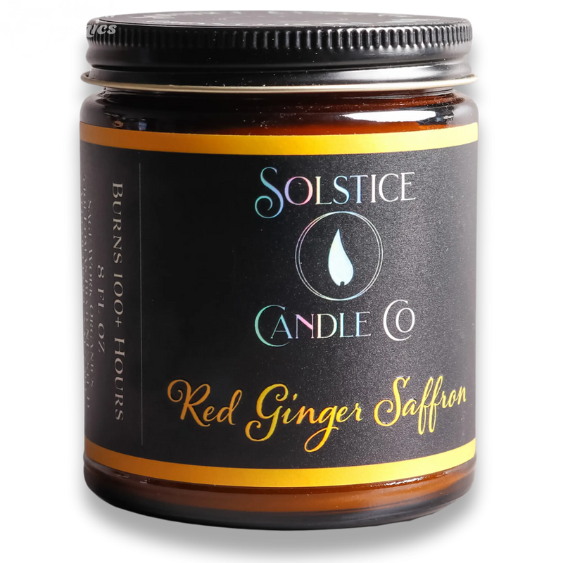 SageWork Organics Red Ginger Saffron Candle Scented Candles Black 8oz