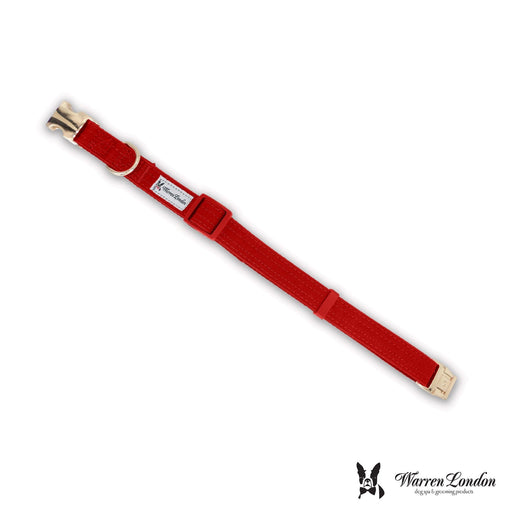 Warren London Fabric Dog Collar - Red Leashes, Collars & Accessories White Smoke Small (10"-14"),Medium (13"-19"),Large (16"-26")