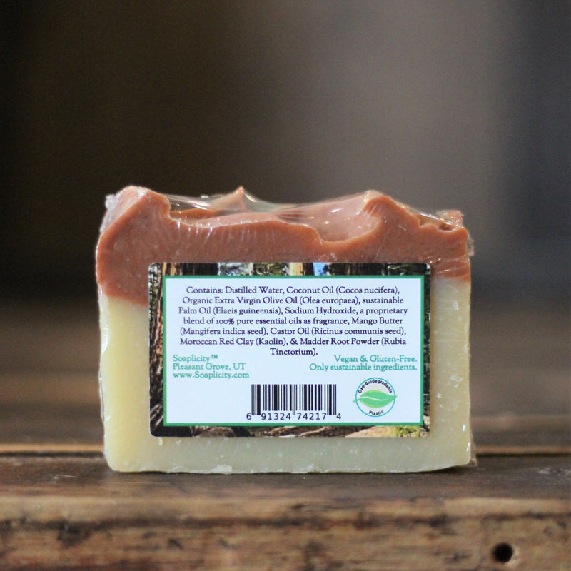 Soaplicity Redwood Soap Man Bar Soap Bar Dark Olive Green