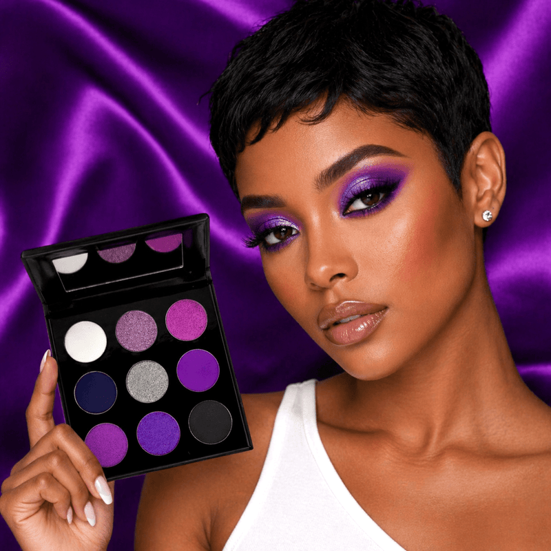 Sydoni Skincare and Beauty SYDONI REIGN EYESHADOW PALETTE  | Highly Pigmented Purple Matte & Shimmer Shades Eyeshadow Palette Black