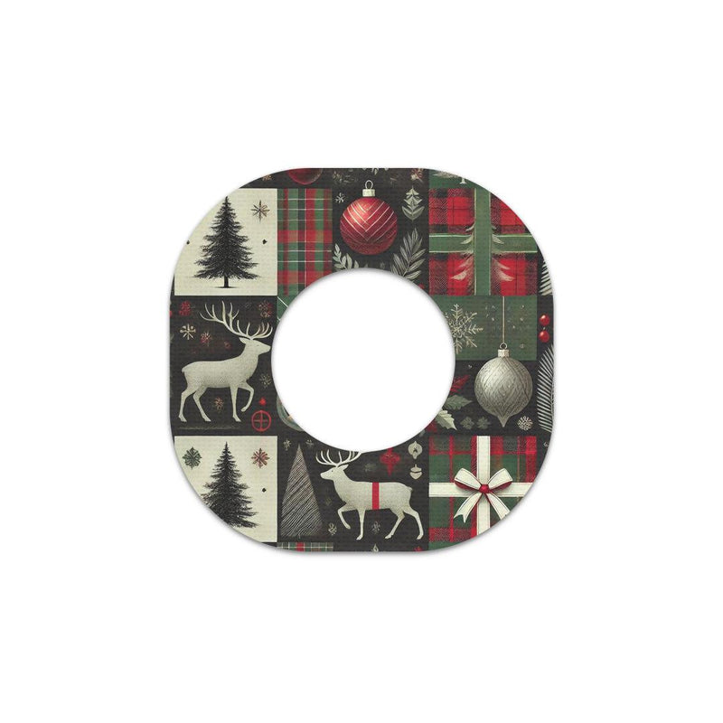 Peelz Reindeer Paper Dexcom G7 and Stelo Patch Tape - Pump Peelz Patch Medical Tape White Smoke 12-Pack (Set of 12 Patches),4-Pack (Set of 4 Patches),1-Single (1 Single Patch)