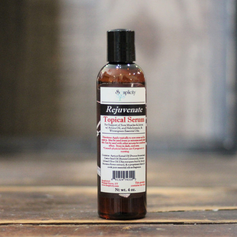 Soaplicity Rejuvenate Topical Serum with Arnica Oil Topical Serum Light Slate Gray 4 oz Squeeze Bottle