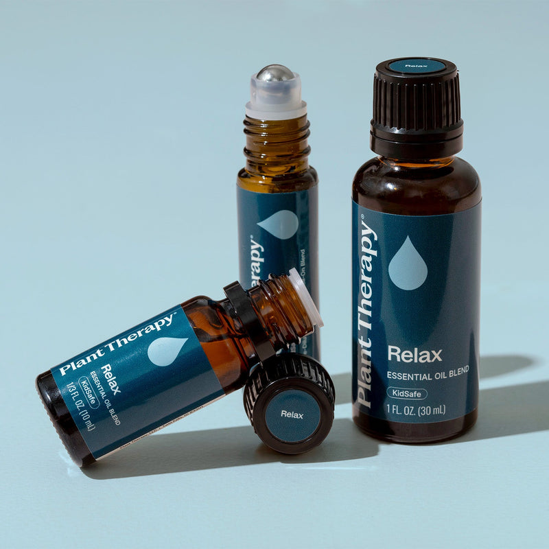 Plant Therapy Relax Essential Oil Blend Pre-Diluted Roll-On Essential Oil Light Steel Blue 10 mL
