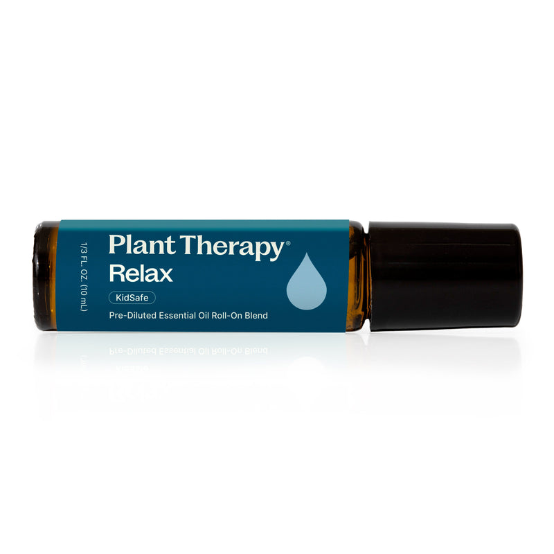Plant Therapy Relax Essential Oil Blend Pre-Diluted Roll-On Essential Oil Black 10 mL
