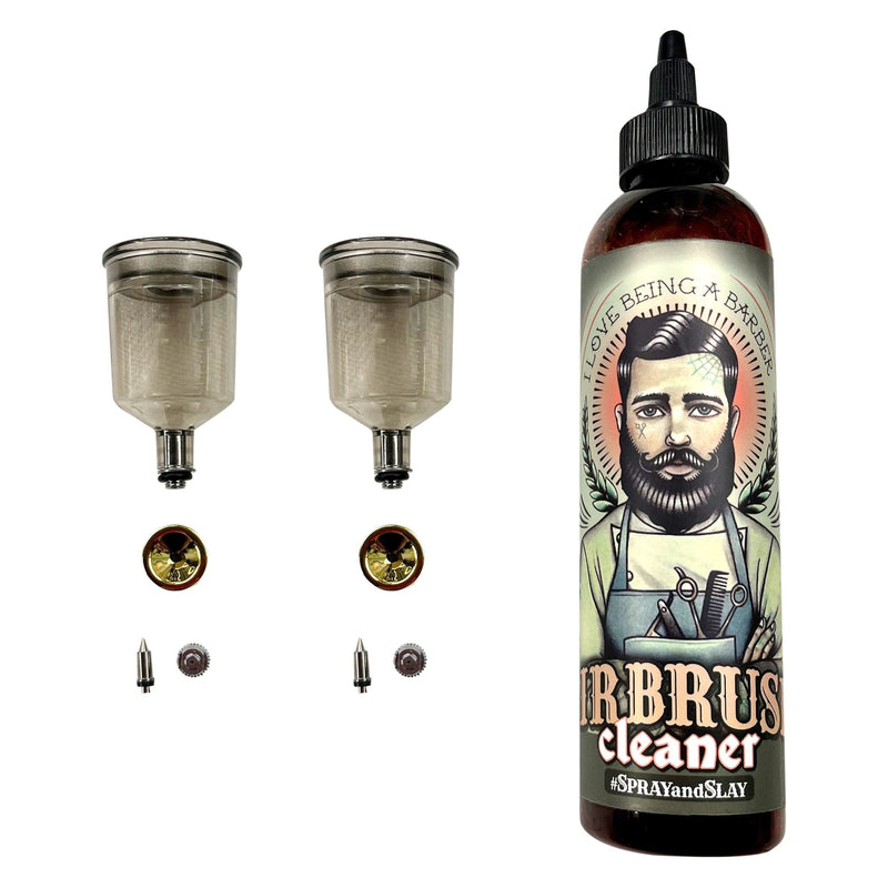 officialilovebeingabarber Cordless Airbrush Replacement Parts and Airbrush Cleaner Package Deal Dark Gray