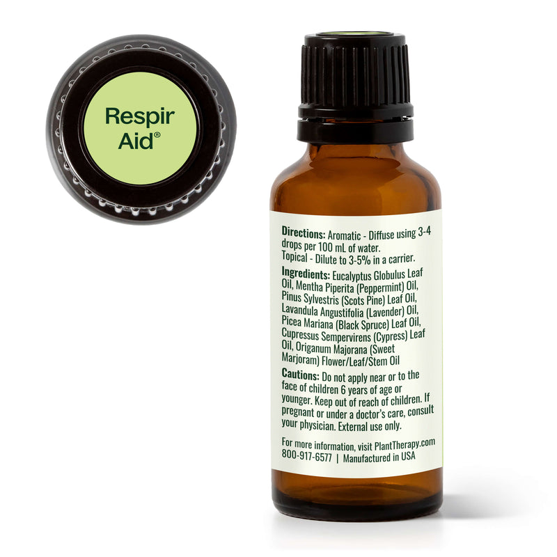 Plant Therapy Respir Aid Essential Oil Blend Essential Oil Black 10 mL,30 mL,100 mL