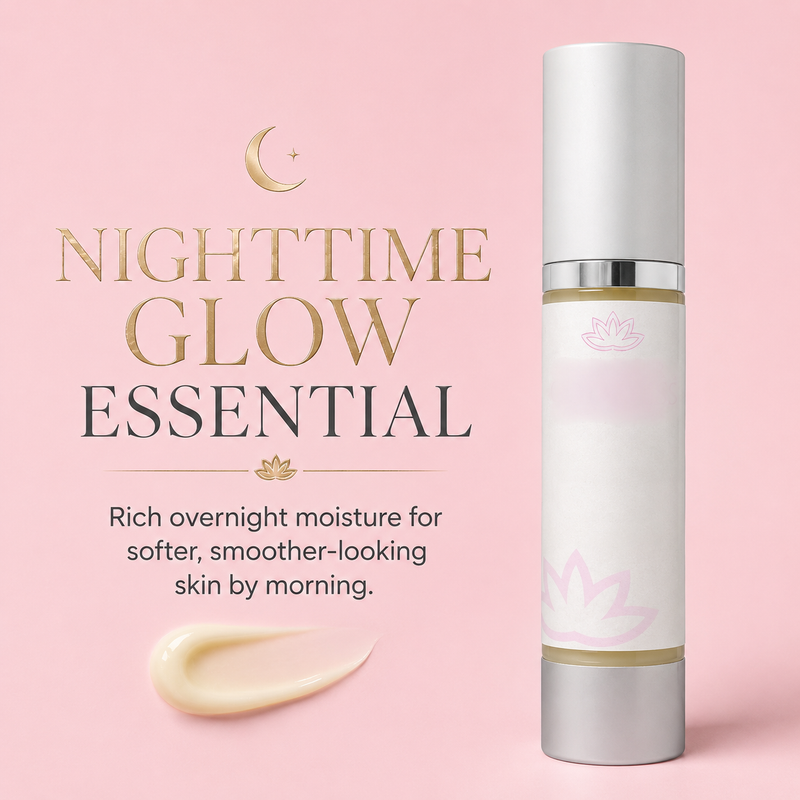 Glimmer Goddess® Organic Skin Care Organic Vitamin A Microcaps Night Cream – Brightening Anti-Aging Treatment Moisturizers Pink