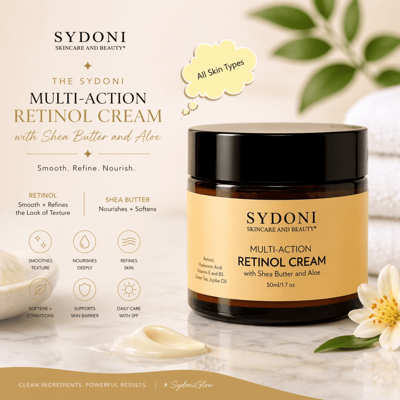 Sydoni Skincare and Beauty SYDONI MULTI-ACTION RETINOL CREAM - Renew, Smooth, Glow Moisturizer Antique White