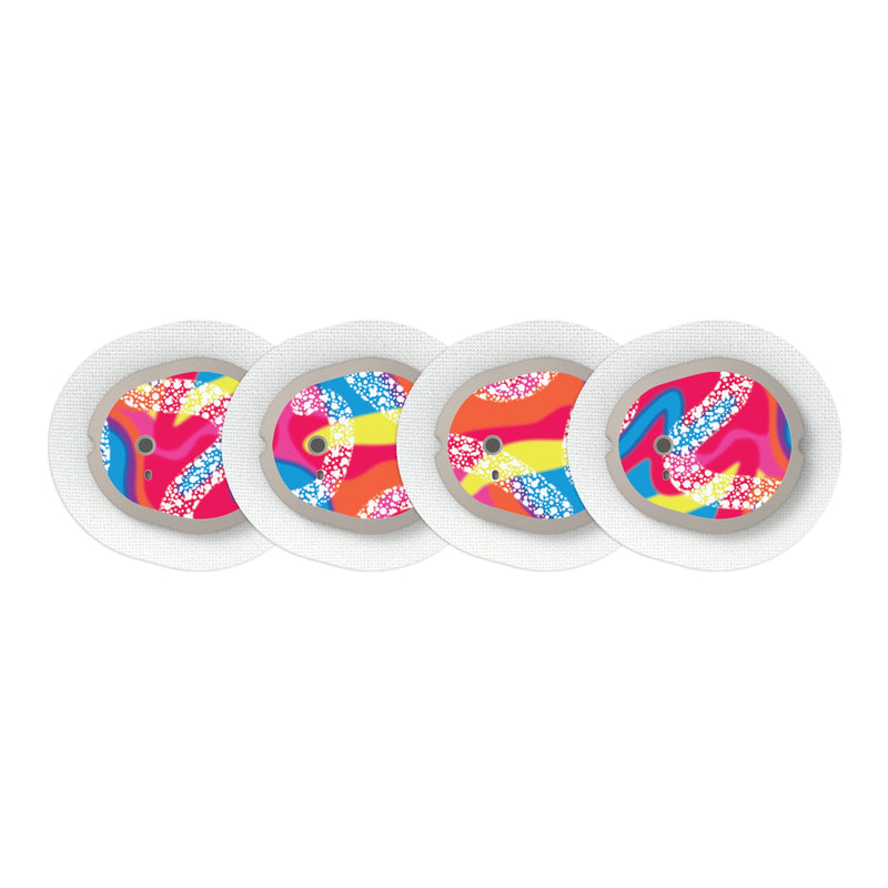Peelz Retro Malibu Sticker Designed for the DEXCOM G7 and Stelo Transmitter Peelz/Stickers White Smoke 4-pack (Set of 4 Stickers)