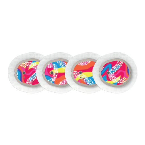 Peelz Retro Malibu Sticker Designed for the DEXCOM G7 and Stelo Transmitter Peelz/Stickers White Smoke 4-pack (Set of 4 Stickers)