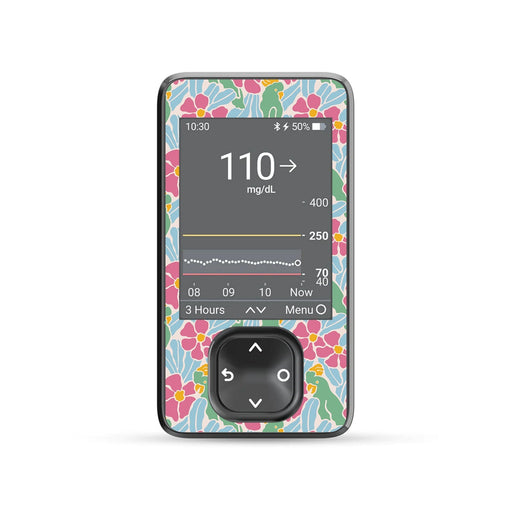 Peelz Retro Parrots DEXCOM G7 and Stelo Touchscreen Receiver Peelz/Stickers Dim Gray