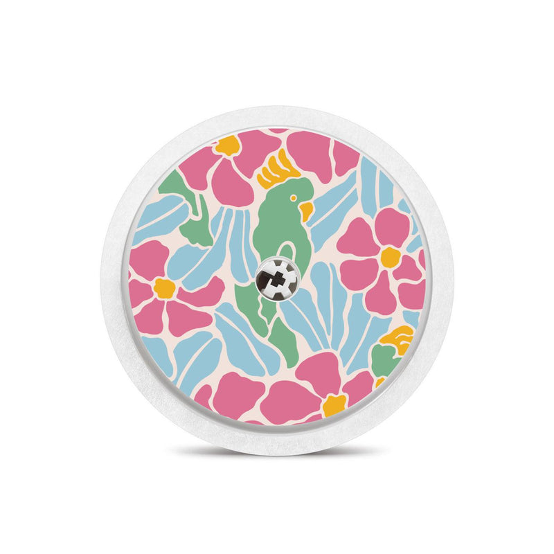 Peelz Retro Parrots Freestyle Libre 2 Peelz/Stickers White Smoke Receiver + Sensor,Sensor Only
