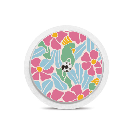 Peelz Retro Parrots Freestyle Libre 2 Peelz/Stickers White Smoke Receiver + Sensor,Sensor Only