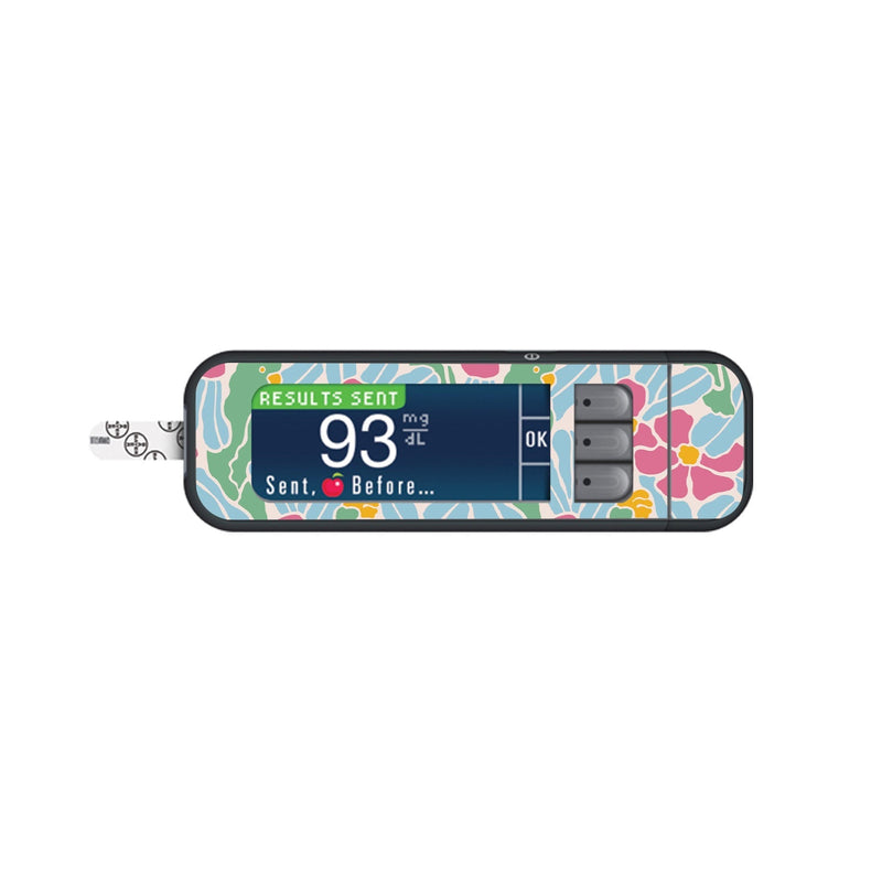 Peelz Retro Parrots for Bayer Contour Next Glucometer Peelz/Stickers White Smoke
