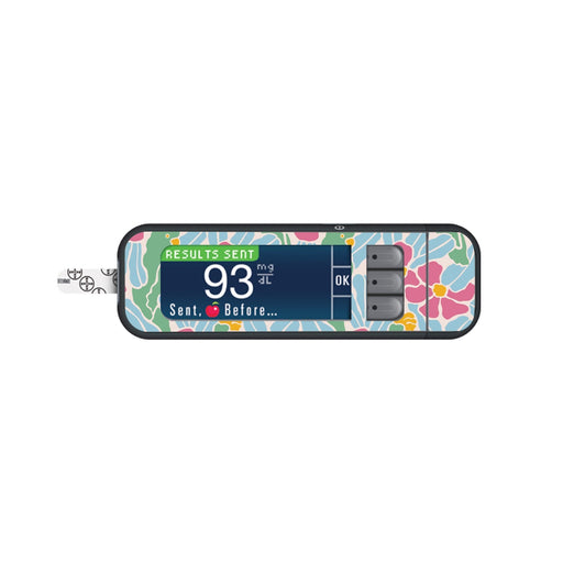 Peelz Retro Parrots for Bayer Contour Next Glucometer Peelz/Stickers White Smoke