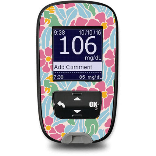 Peelz Retro Parrots for the Accu-Chek Guide Glucometer Peelz/Stickers White Smoke